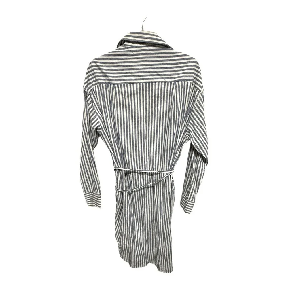 VINCE Coastal Stripe Shirt Dress in Coastal Blue / Optic White Size Medium M - Picture 5 of 7